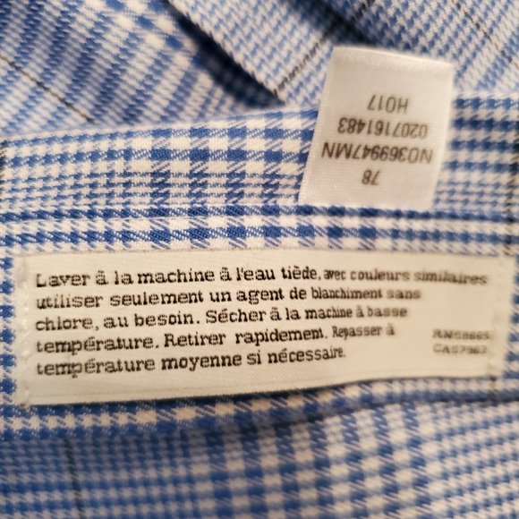 Nordstrom Signature men's trim fit cotton dress shirt blue size 34/35. neck 16.5 - Picture 10 of 13